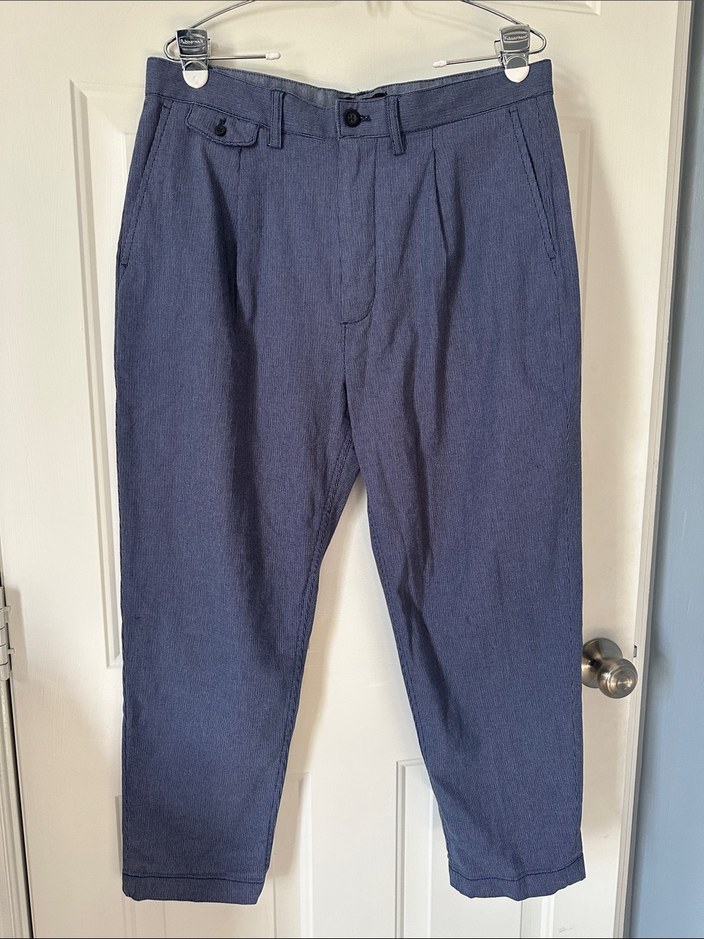 Banana Republic Men's Blue Pleated Dress Pants